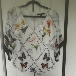 NWT Floral and Butterfly Print Kimono Top by WHbM
